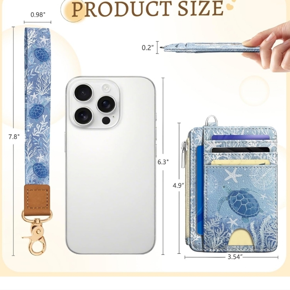 Blue Sea Turtle Phone Wallet Case